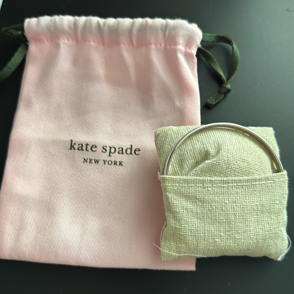 Kate Spade Silver Bangle with Pink Pouch 
“Find the silver lining” - Picture 5 of 6